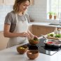 Anygleam Brown 4pcs Wooden Bowls Food Kitchen Tableware