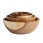 Anygleam Natural Wood Large Acacia Wood Salad Soup Bowl Food Kitchen Tableware