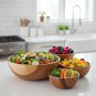 Anygleam Natural Wood Large Acacia Wood Salad Soup Bowl Food Kitchen Tableware
