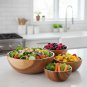 Anygleam Natural Wood Medium Acacia Wood Salad Soup Bowl Food Kitchen Tableware