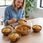 Anygleam Natural Wood Medium Acacia Wood Salad Soup Bowl Food Kitchen Tableware