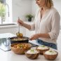 Anygleam Natural Wood Small Acacia Wood Salad Soup Bowl Food Kitchen Tableware