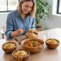 Anygleam Natural Wood Small Acacia Wood Salad Soup Bowl Food Kitchen Tableware