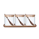 Anygleam Transparent 3pcs Spice Jars Glass Jars Food Kitchen Tableware
