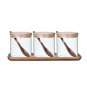 Anygleam Transparent 3pcs Spice Jars Glass Jars Food Kitchen Tableware