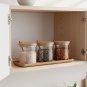 Anygleam Transparent 3pcs Spice Jars Glass Jars Food Kitchen Tableware