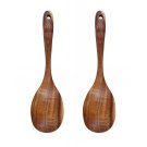 Anygleam Brown 2pcs Wooden Spoon Ladle Kitchen Tableware Anygleam Brown 2pcs Wooden Spoon Ladle Kitchen Tableware