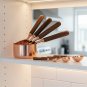Anygleam Rosegold Brown 8pcs Wooden Measuring Cup Kitchen Tools Accessories