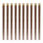 Anygleam Dark Brown 10pairs Wooden Chinese Sticks Set Food Kitchen Tableware