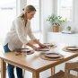Anygleam Light Brown 4pcs Wooden Plate Serving Tray Food Kitchen Tableware