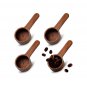 Anygleam Brown 4pcs Wooden Measuring Spoon Coffee Scoop Kitchen Tableware