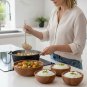Anygleam Brown 3pcs Wooden Bowl Set Food Kitchen Tableware