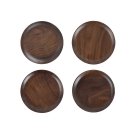 Anygleam Natural Brown 4pcs Wooden Plate Food Kitchen Tableware