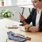 Anygleam 3pcs Orange Blue Pouch Set &acirc;�� Wooden Spoon Fork Chopsticks