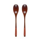 Anygleam Brown 2Pcs Wooden Spoons Set Kitchen Tableware Anygleam Brown 2Pcs Wooden Spoons Set Kitchen Tableware