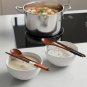 Anygleam Mixed Color 4pcs Wooden Chopsticks and Long Ladle Set Reusable Kitchen Tableware