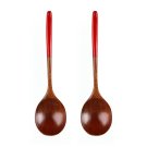 Anygleam Brown Red 2pcs Wooden Ramen Spoon Long Kitchen Tableware Anygleam Brown Red 2pcs Wooden Ramen Spoon Long Kitchen Tableware