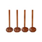 Anygleam Mixed Brown 4pcs Wooden Strainer Soup Spoon Kitchen Tableware