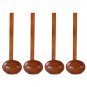 Anygleam Brown 4pcs Wooden Soup Spoon Kitchen Tableware