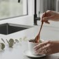 Anygleam Dark Brown 6pcs Wooden Tea Long Spoon Kitchen Tableware