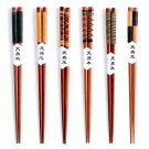 Anygleam Brown 6pairs Wooden Chopsticks Reusable Kitchen Tableware