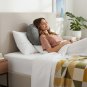 ANYHOUZ Round Pleated Velvet Pillow Soft Cushion Fill