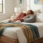 ANYHOUZ Round Pleated Velvet Pillow Soft Cushion Fill