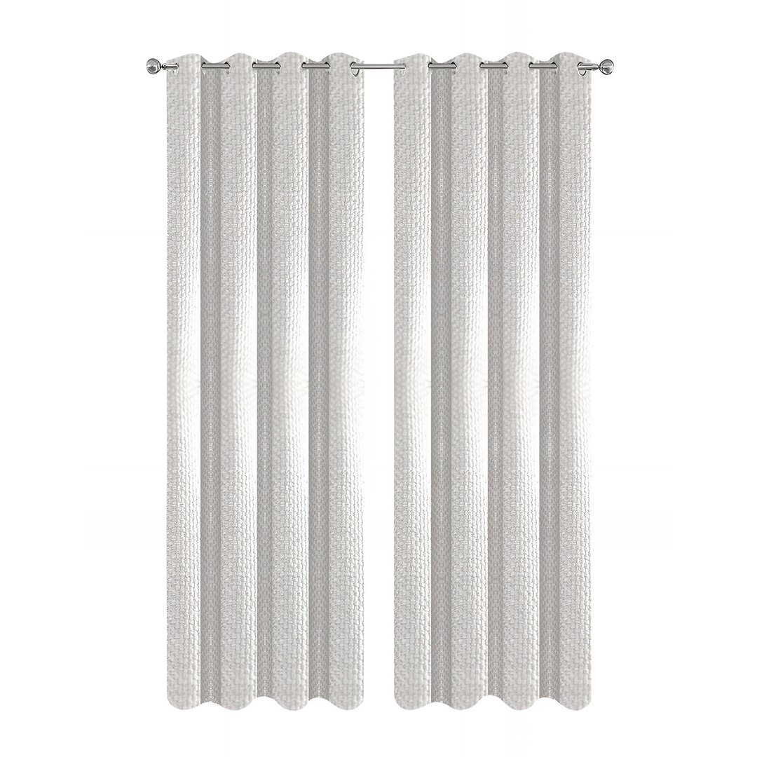 Anydrape 150cm Beige Waffle Plaid Curtain for Living Room & Bedroom