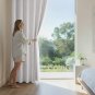 Anydrape 150cm Beige Waffle Plaid Curtain for Living Room & Bedroom