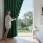 Anydrape 100cm Green Velvet Blackout Curtains for Living Room & Bedroom