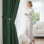 Anydrape 100cm Green Velvet Blackout Curtains for Living Room & Bedroom