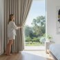 Anydrape 200cm Beige Velvet Blackout Curtains for Living Room & Bedroom