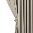 Anydrape 200cm Beige Velvet Blackout Curtains for Living Room & Bedroom