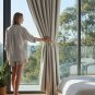 Anydrape 200cm Beige Velvet Blackout Curtains for Living Room & Bedroom