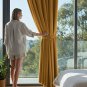 Anydrape 300cm Mustard Velvet Blackout Curtains for Living Room & Bedroom