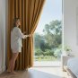 Anydrape 250cm Mustard Velvet Blackout Curtains for Living Room & Bedroom