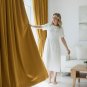 Anydrape 250cm Mustard Velvet Blackout Curtains for Living Room & Bedroom