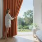 Anydrape 100cm Orange Velvet Blackout Curtains for Living Room & Bedroom