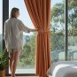 Anydrape 100cm Orange Velvet Blackout Curtains for Living Room & Bedroom
