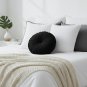 ANYHOUZ Round Pleated Velvet Pillow Soft Cushion Fill