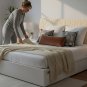 Anycozy Beige Zigzag Quilted Velvet Headboard Cover, 170x70cm