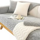 Anyseat Gray Rabbit Plush Quilted Sofa Cover, Super Soft Anti-Slip L-Shaped Anyseat Gray Rabbit Plush Quilted Sofa Cover, Super Soft Anti-Slip L-Shaped
