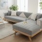 Anyseat Gray Rabbit Plush Quilted Sofa Cover, Super Soft Anti-Slip L-Shaped