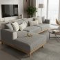 Anyseat Gray Rabbit Plush Quilted Sofa Cover, Super Soft Anti-Slip L-Shaped