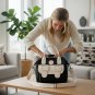 Anymom Black Diaper Bag Backpack, Large Capacity with Stroller Straps for Moms