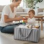 Anysort Rectangular Diaper Bag Organizer, Line Pattern Storage Basket & Caddy