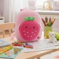 ANYKIDZ 3D Pink Strawberry Kids Backpack, Cute Cartoon Plush Bag for Boys & Girls