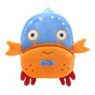 ANYKIDZ 3D Blue Crab Kids Backpack, Cute Cartoon Plush Bag for Boys & Girls