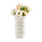 ANYDECO Flower Vase White Medium Nordic Plastic Spiral Pot Home Decor