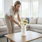 ANYDECO Flower Vase White Medium Nordic Plastic Spiral Pot Home Decor